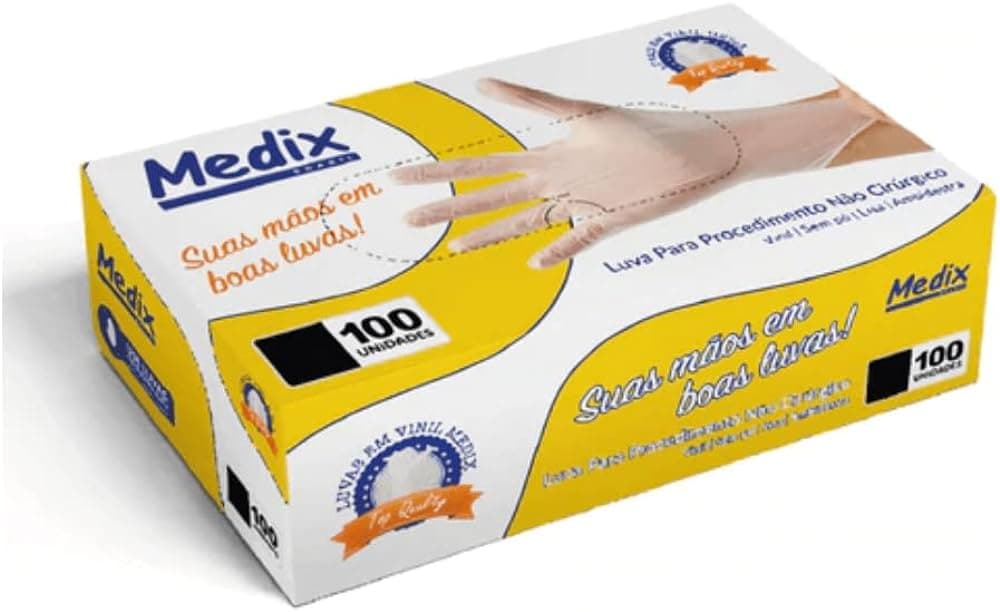 LUVA MEDIX  BRASIL VINIL S PO P 100 UN | MEDIC