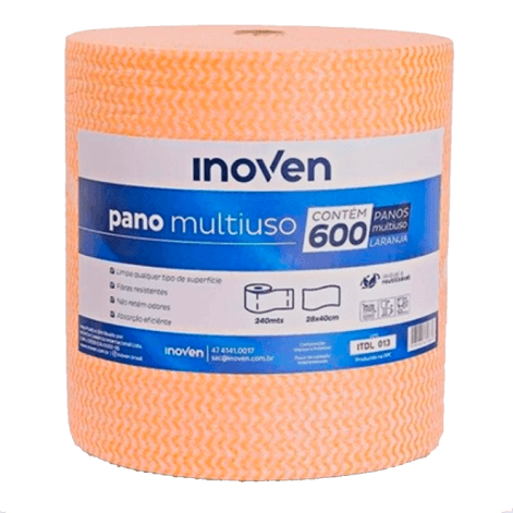 PANO MULTIUSO LARANJA ROLO 28CMX300M | 3B PLASTICOS