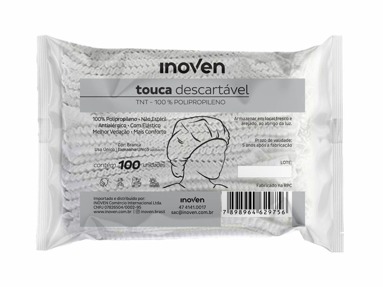TOUCA DESCARTAVEL INOVEN BRANCA 100 UN | DESCARPACK DESCARTAVEIS DO BRASIL LTDA