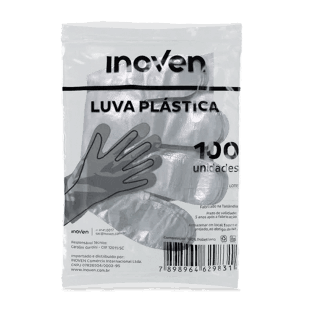 LUVA PLASTICA INOVEN 100 UN | INOVATEX