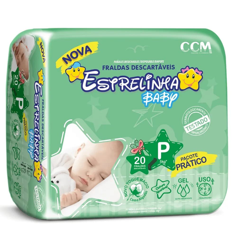 FRALDA ESTRELINHA PRATICA  P 20 UN | CCM INDUSTRIA