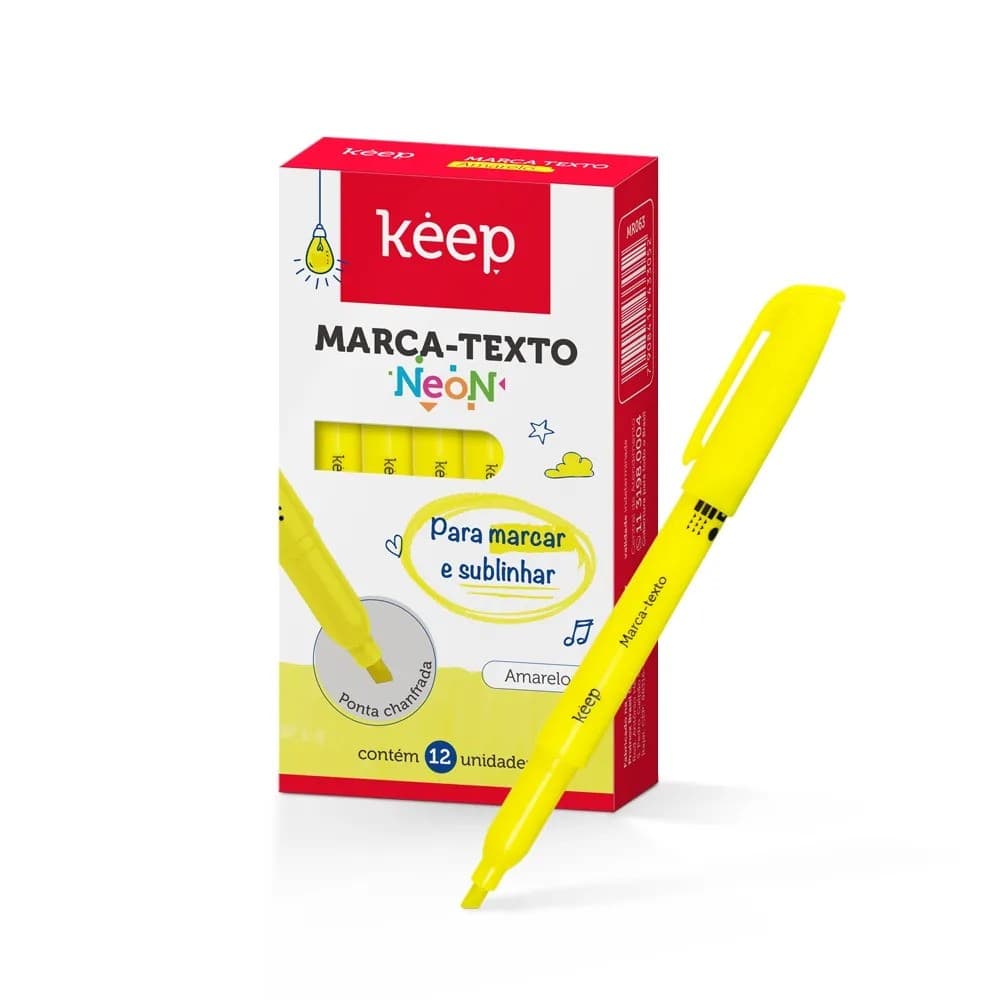 MARCA TEXTO KEEP AMARELO 12UN MR063 | MULTILASER