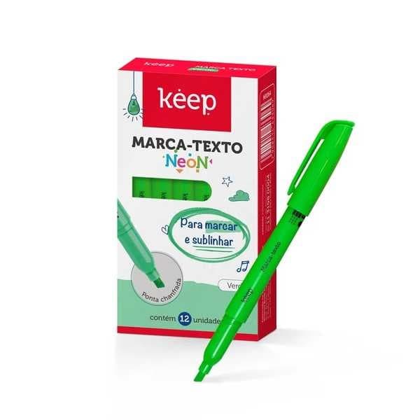 MARCA TEXTO KEEP VERDE 12UN MR064 | MULTILASER